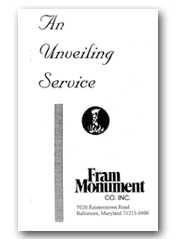 Unveiling service booklet