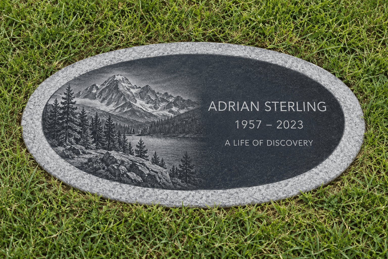 Contemporary flat memorial design by Fram Monument