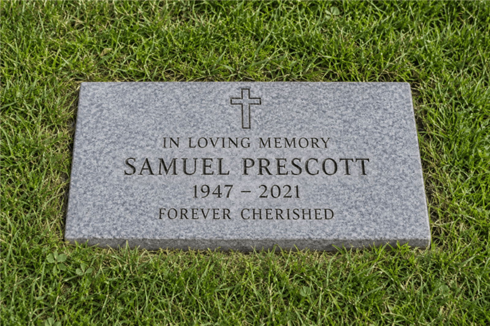 Granite marker with emblem